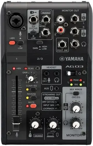 AG03MK2 Mezclador de Streaming USB de 3 Canales con Interfaz de Audio USB para Streaming