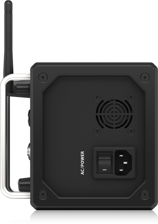 Behringer X Air XR18 digital mixer with 18 channels, tablet control, showcasing front panel and input options.