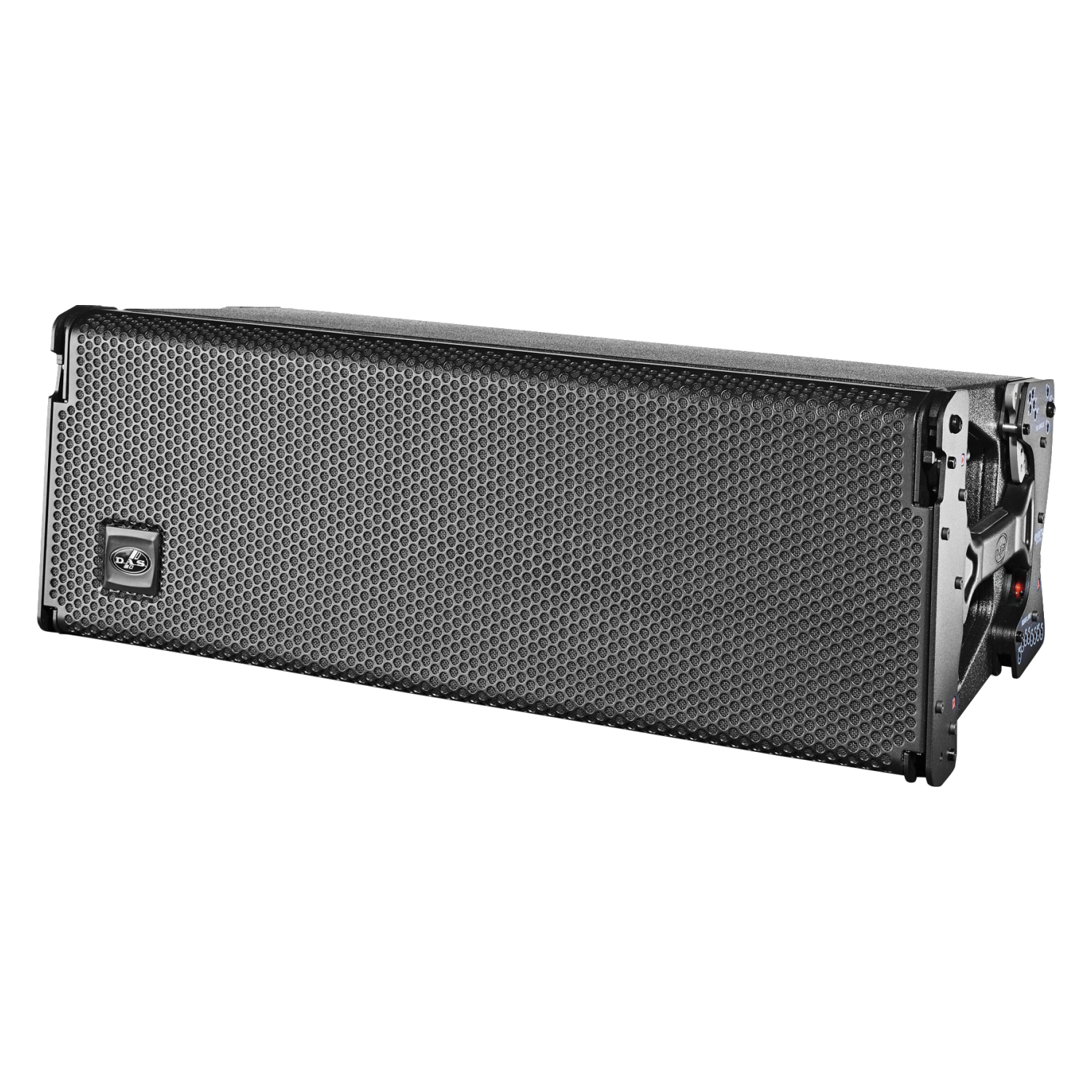 DAS AUDIO EVENT-210A active 3-way line array system with dual 10-inch speakers on display.