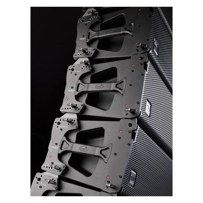 DAS AUDIO EVENT-210A active 3-way line array with dual 10-inch speakers, showcasing sleek design and robust build.