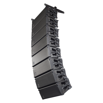 DAS AUDIO EVENT-210A active 3-way line array speaker with dual 10-inch drivers, showcasing its sleek design and build.