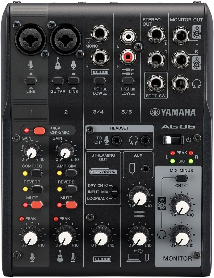 AG06MK2 Mezclador USB de 6 Canales para Streaming en Vivo con Interfaz de Audio y Loopback
